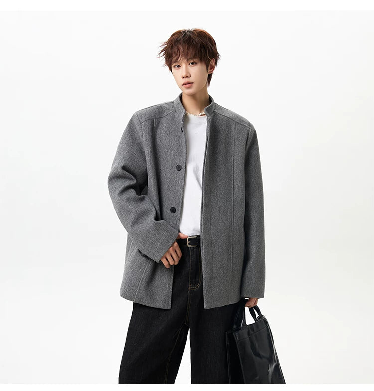 Stand-Collar Wool Jacket