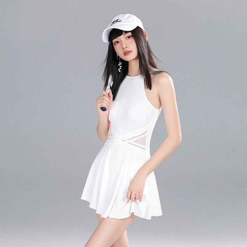 Court Bliss White Tennis Dress Romper