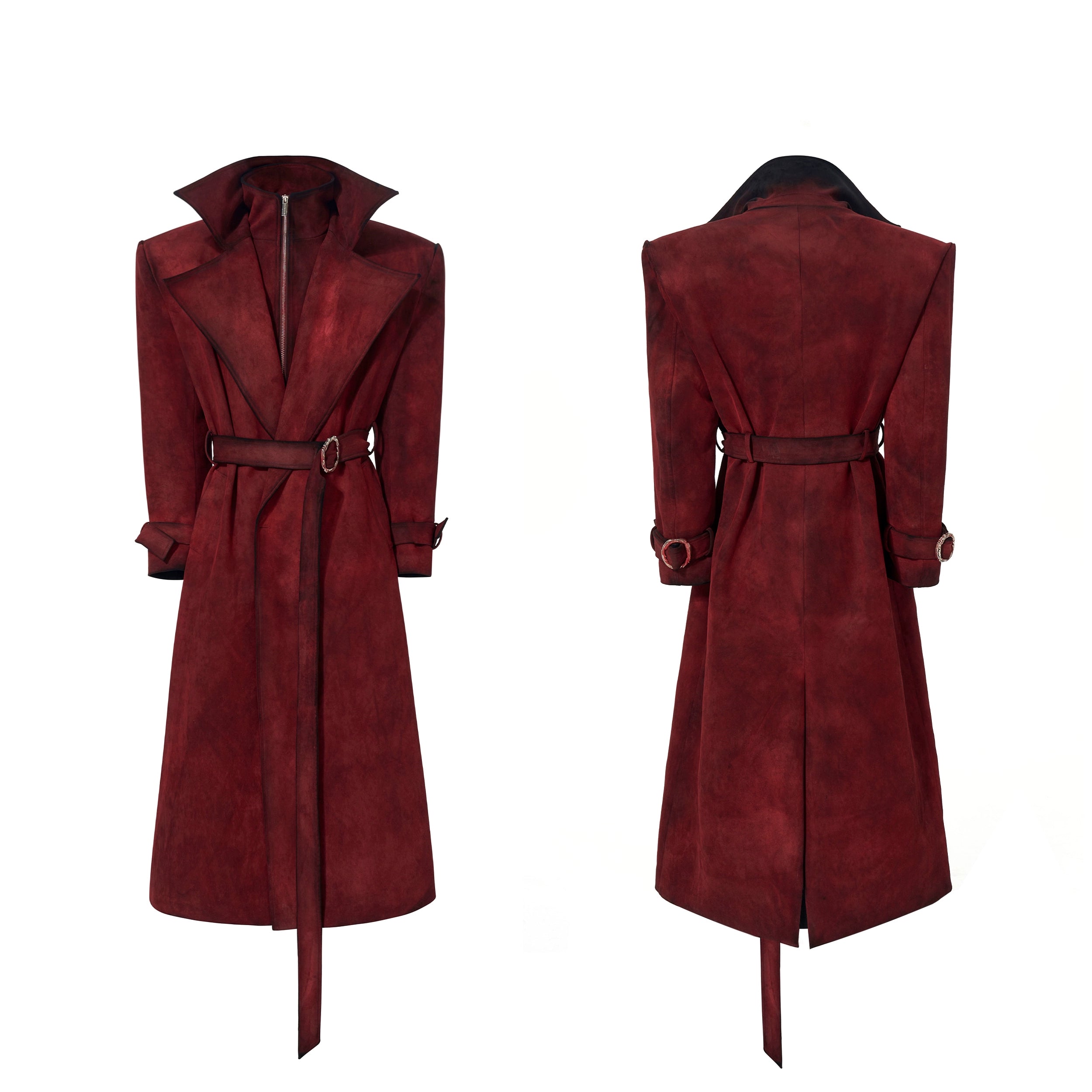 Crimson Warden Duster Trench Coat