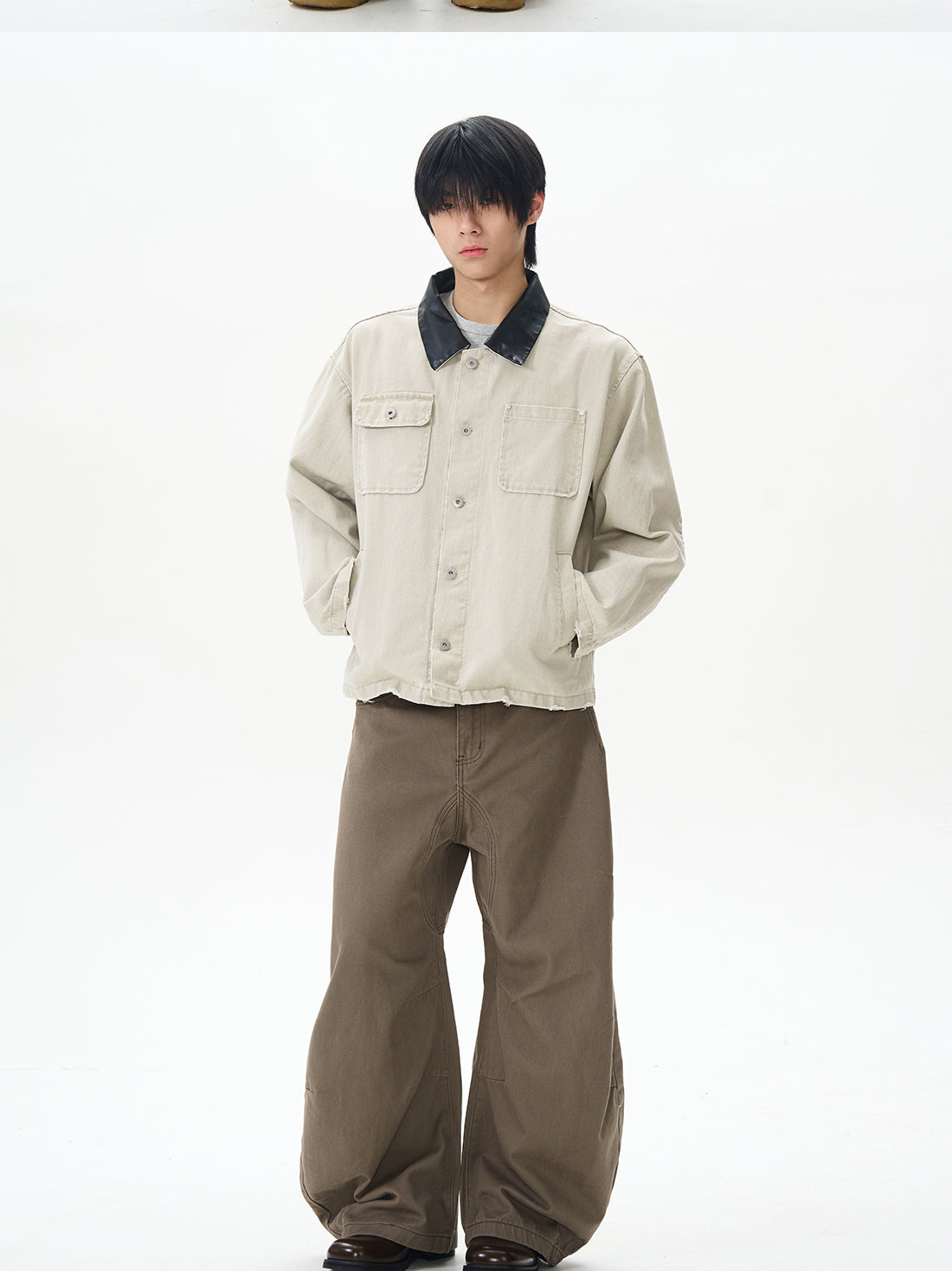 Brown Skater Wide Leg Pants