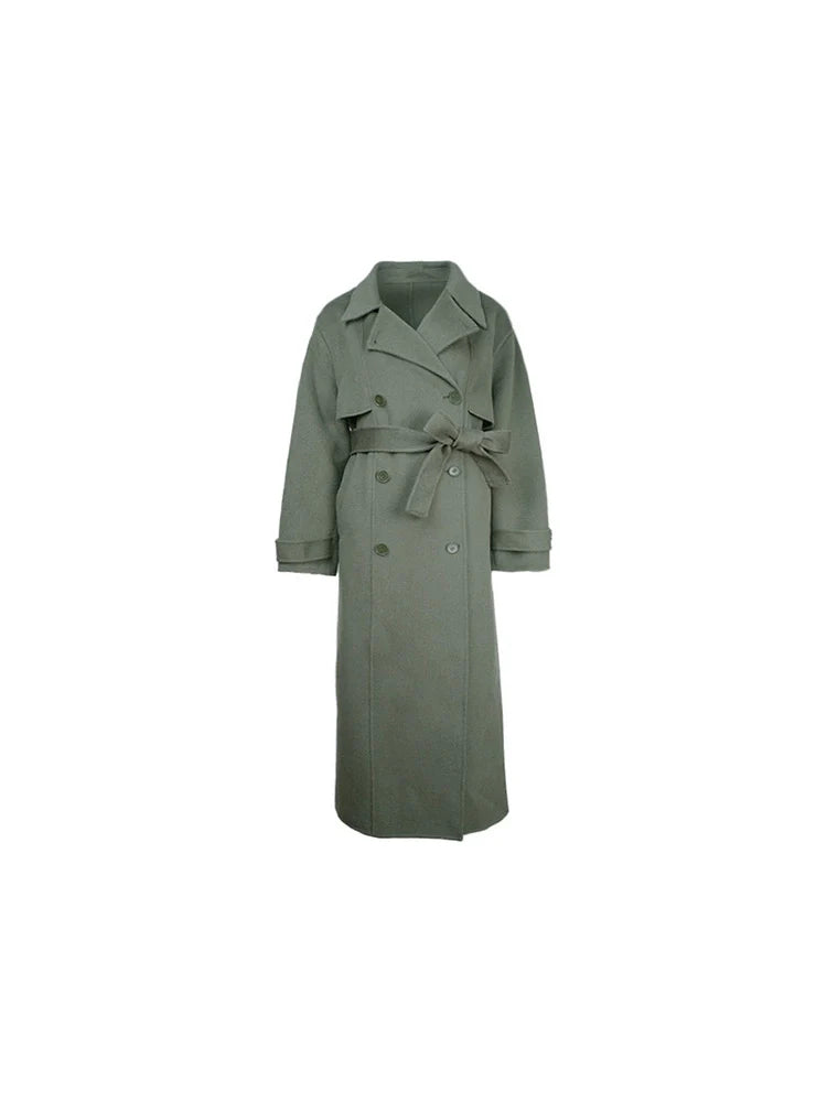 Sheep Wool Long Trench Coat