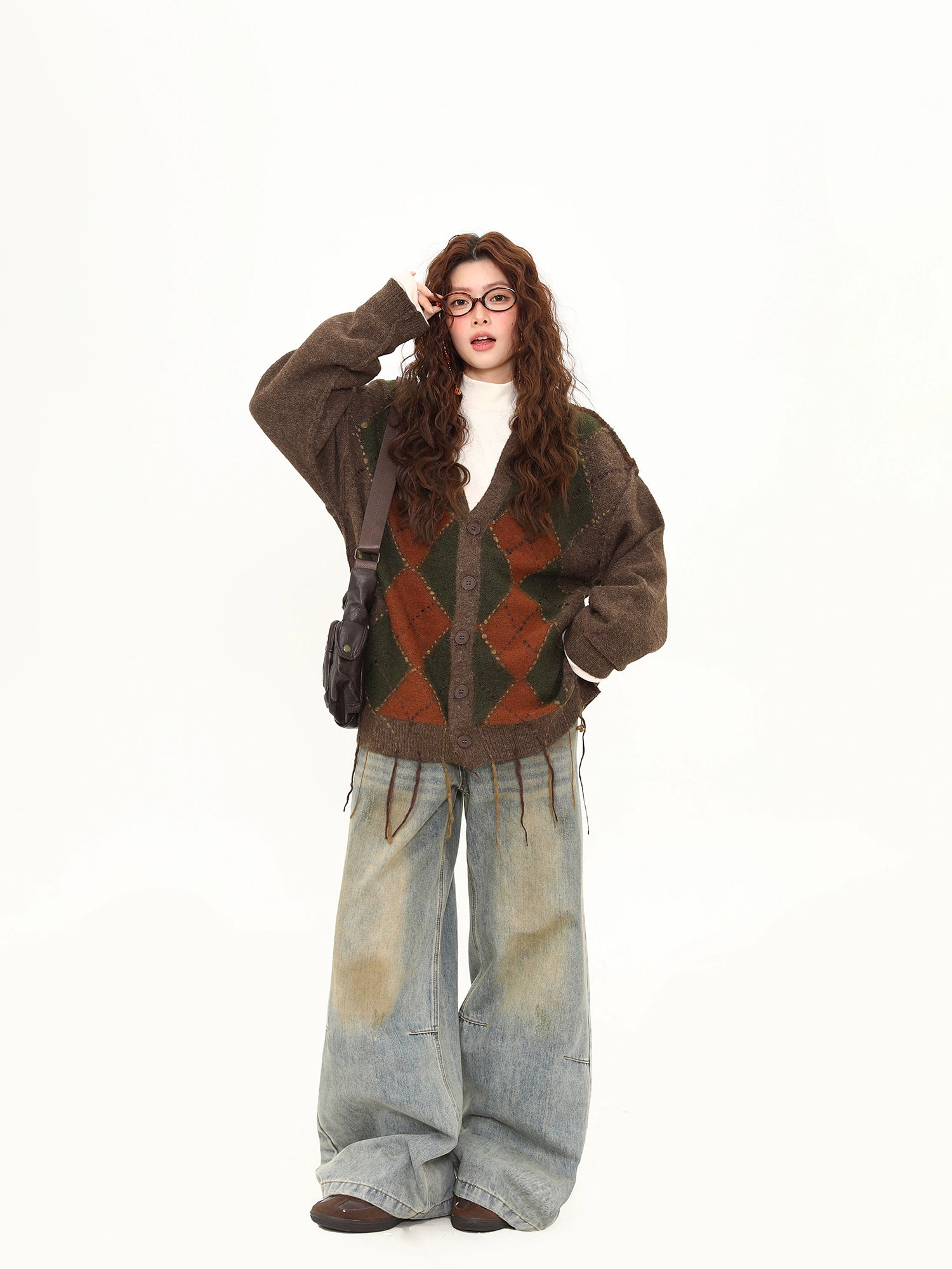 Autumn Scholar Argyle Cardigan