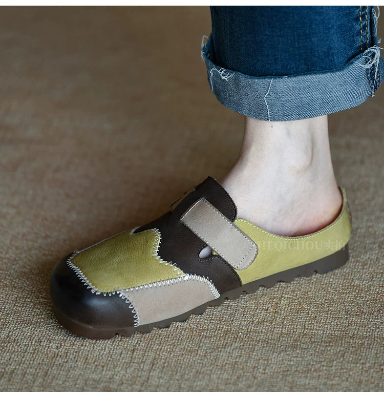 Maribel Patchwork Mary Jane Flats