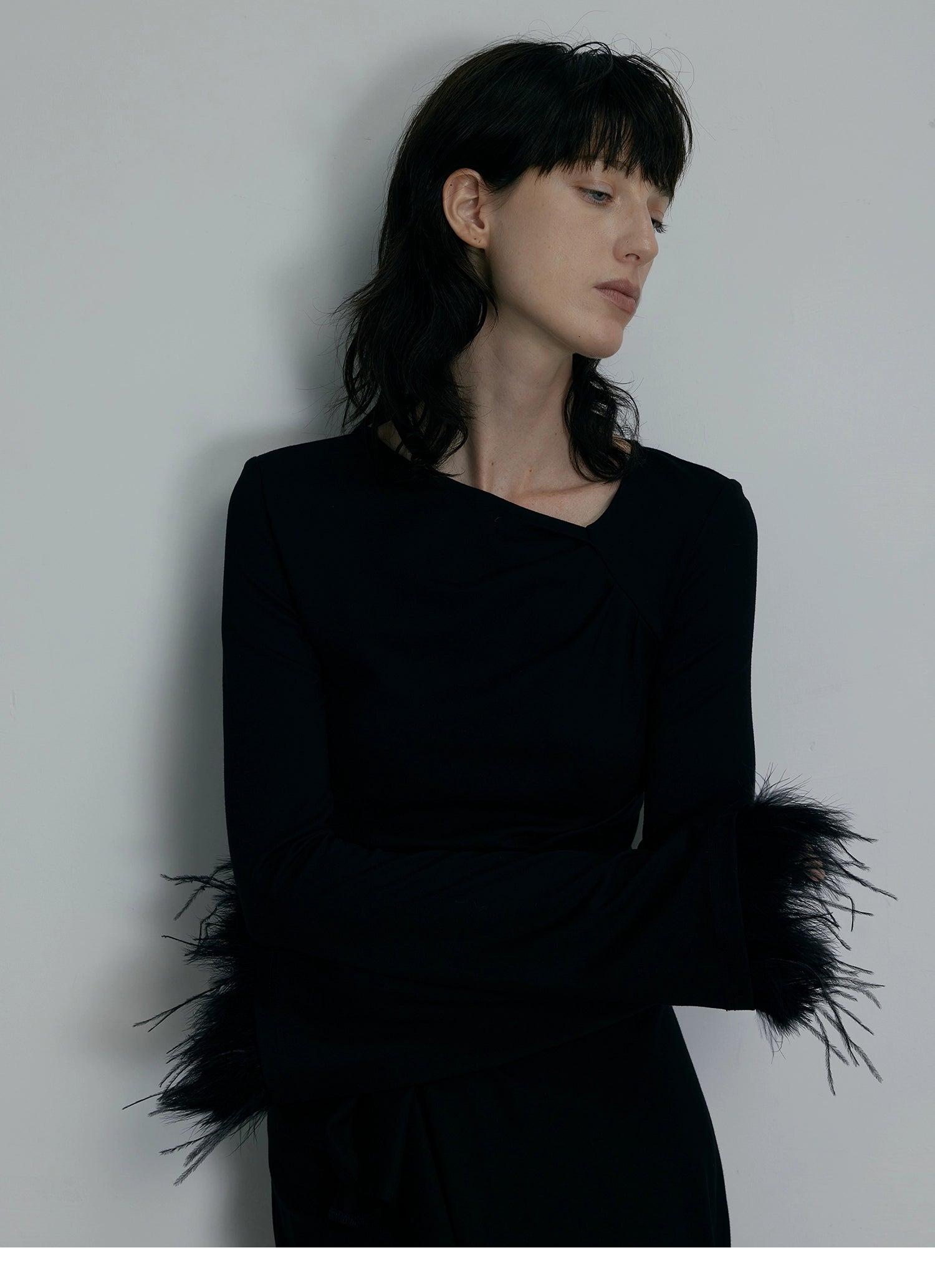 블랙 니트 드레스