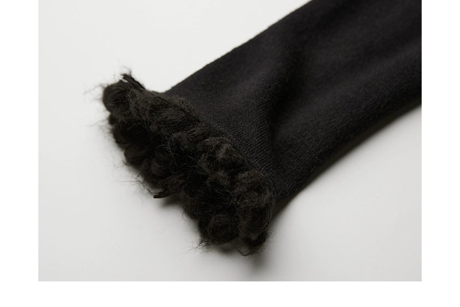 Black Asymmetrical Knit Jacket