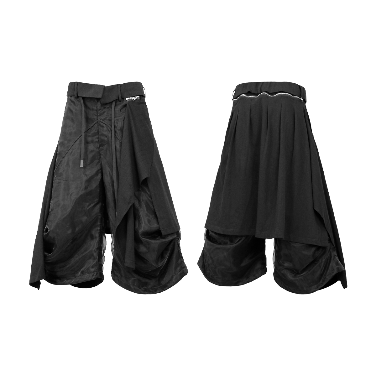 Zip Drape Barrel Cropped Pants