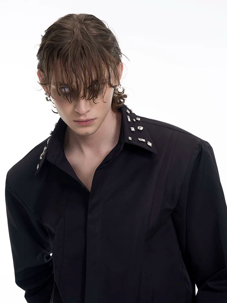 Silver Torrent Studded Collar Dress Shirt