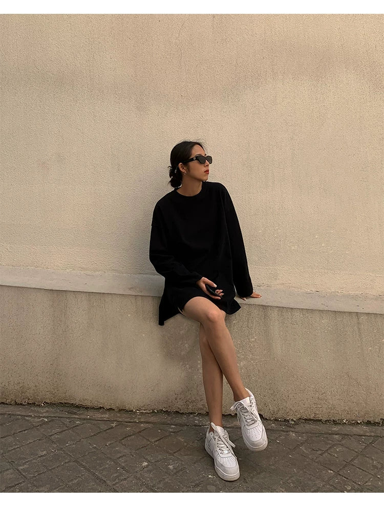 Moonlit Stroll Oversized Sweatshirt Dress