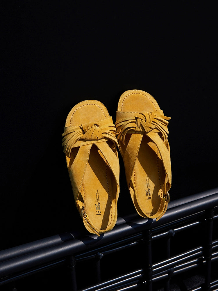 Colorful Suede Knotted Sandals