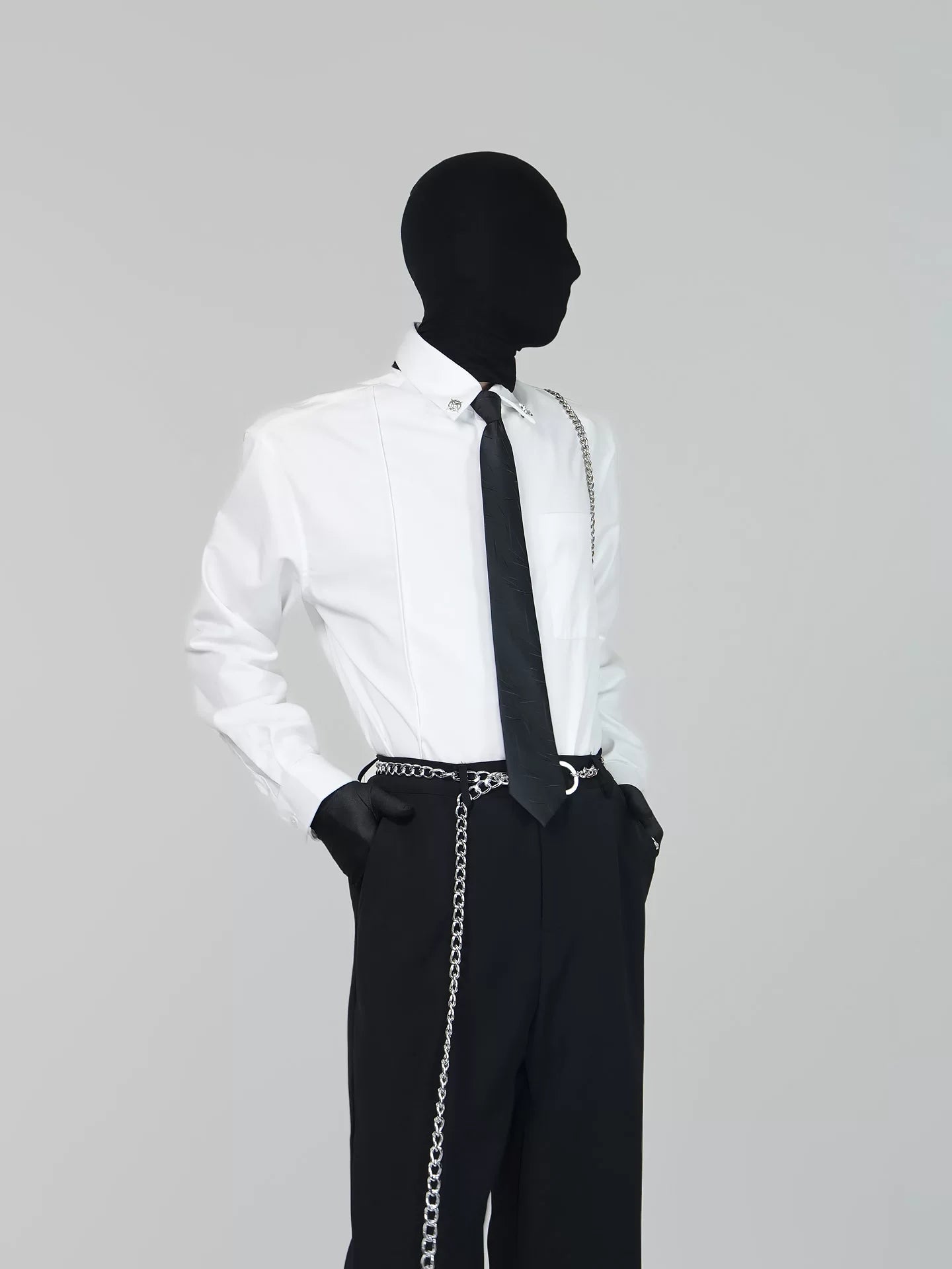 Midnight Sigil Monochrome Dress Shirt & Tie Set