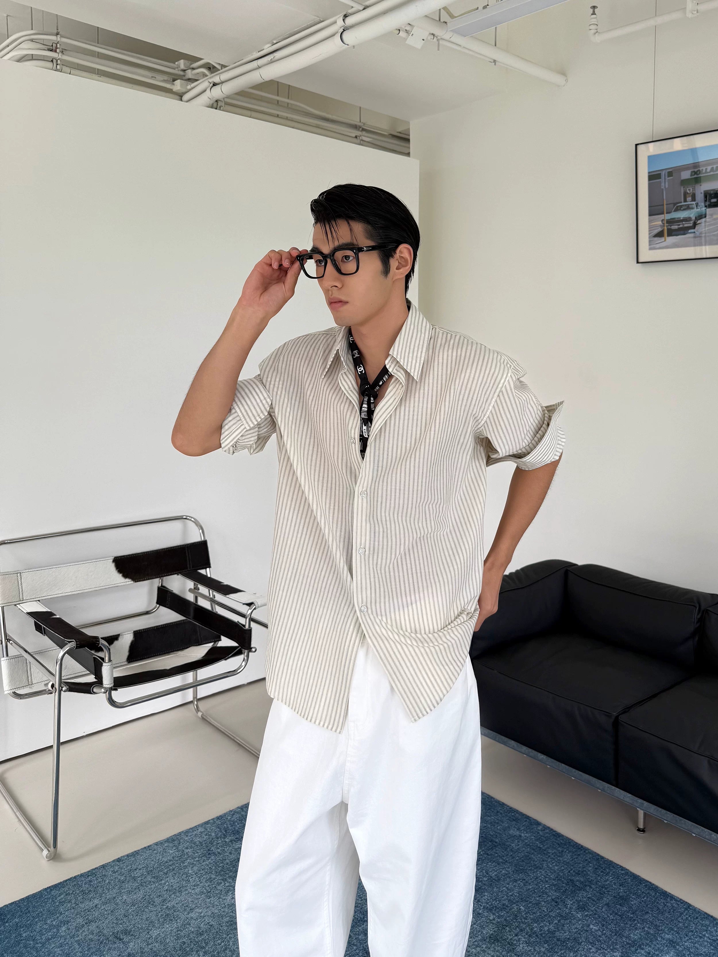 Oatline Breeze Striped Overshirt
