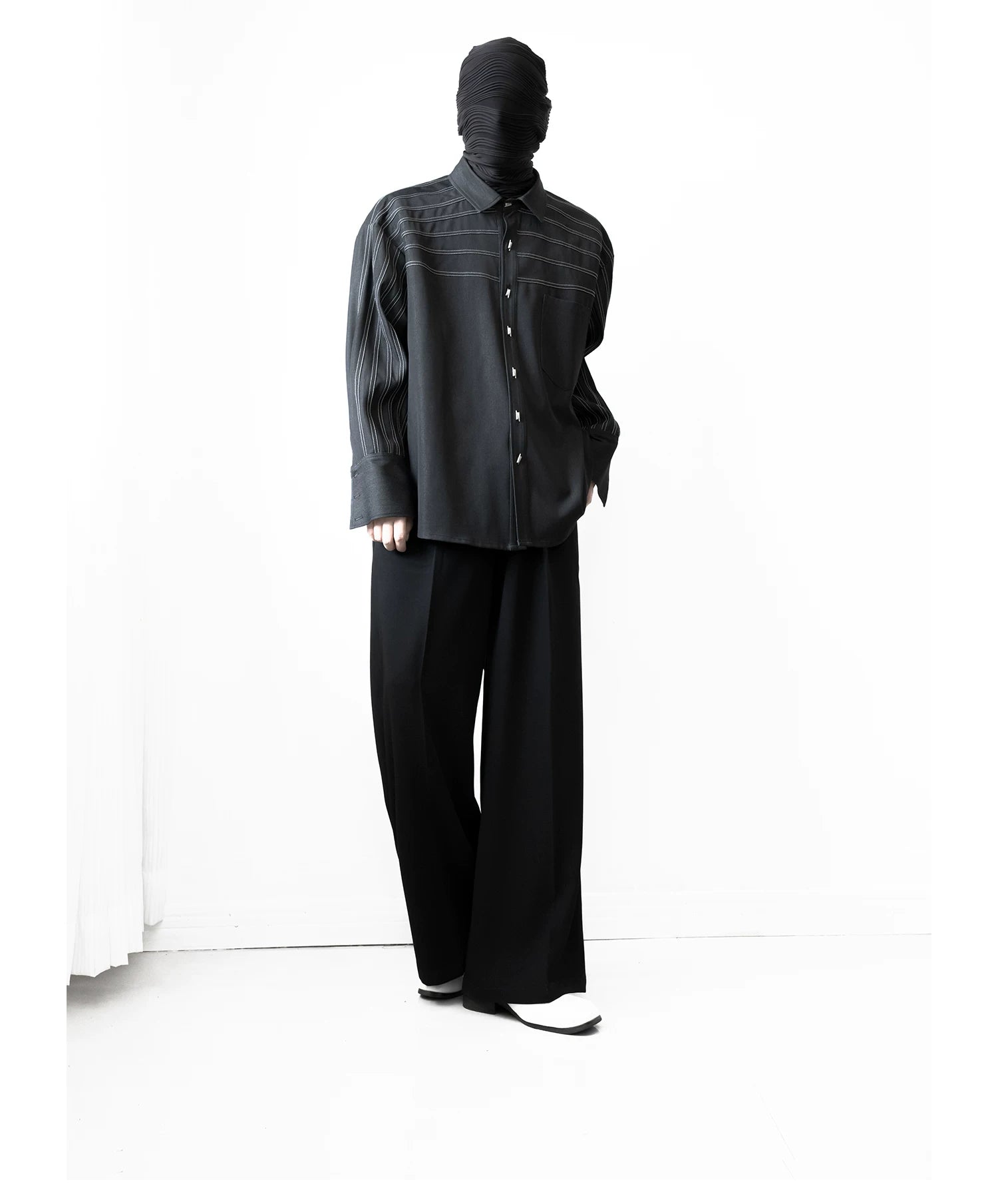 Midnight Rail Tab-Stripe Shirt