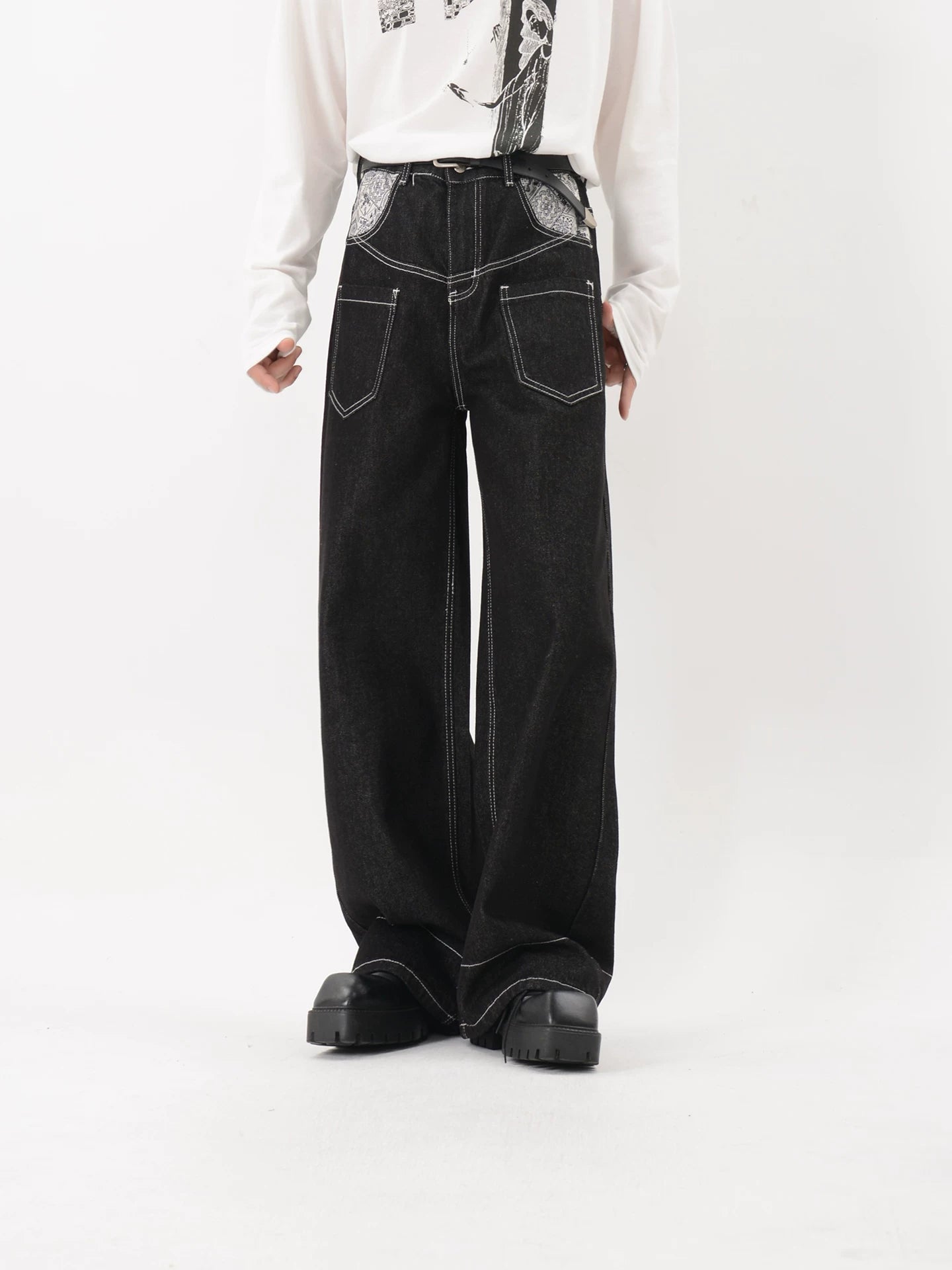 Indigo Schema Contrast Pocket Jeans