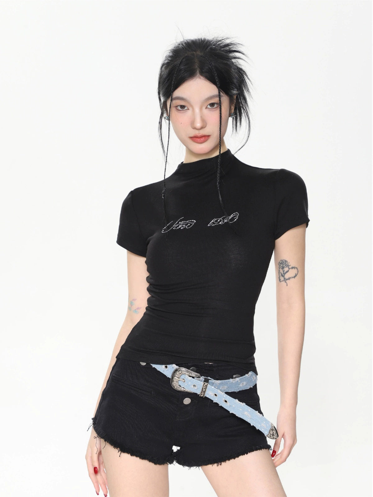 Kleiner rundes Nackenschlugkurzarm T-Shirt