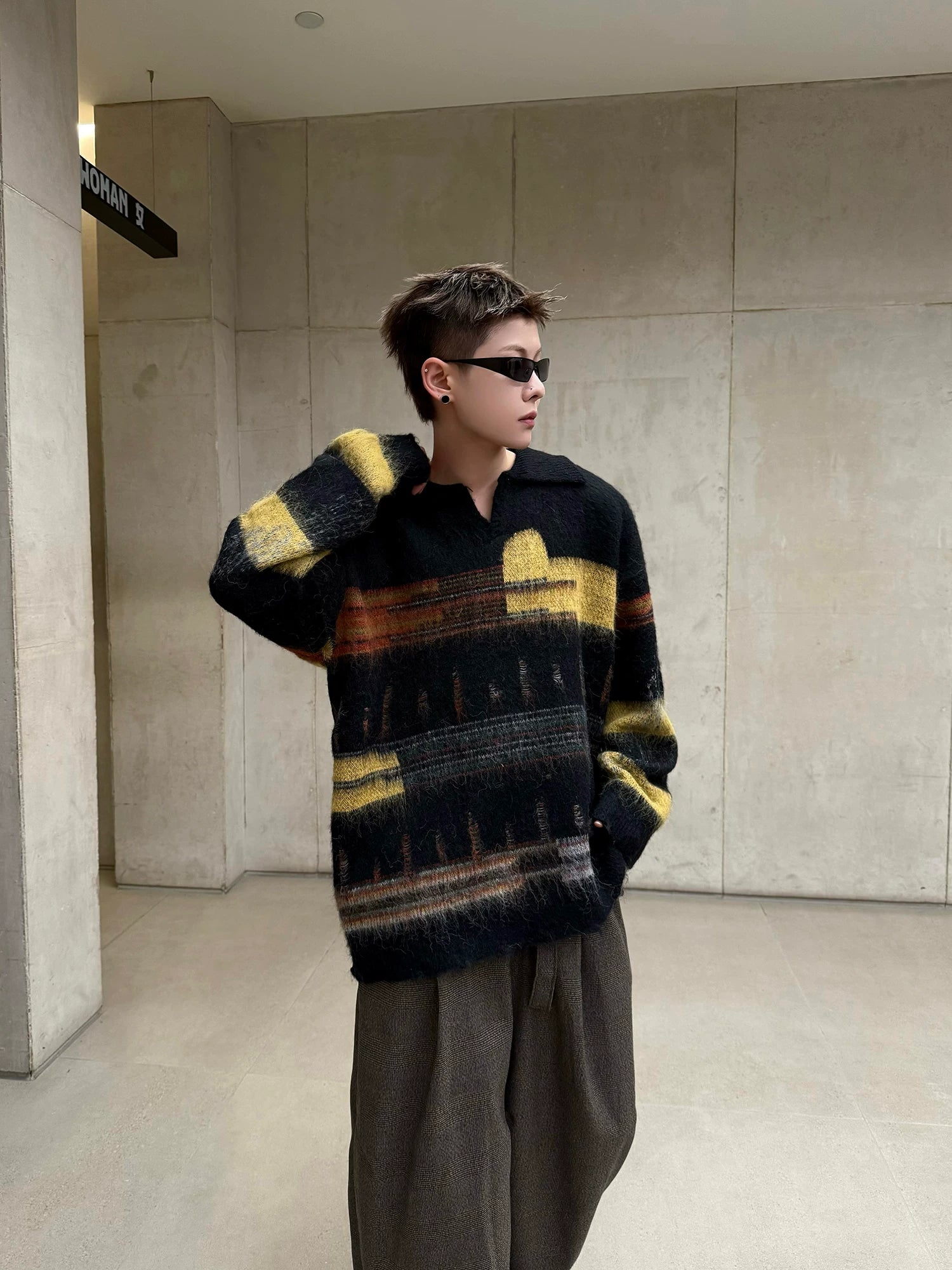 Industrial Halo Brushed Knit Sweater