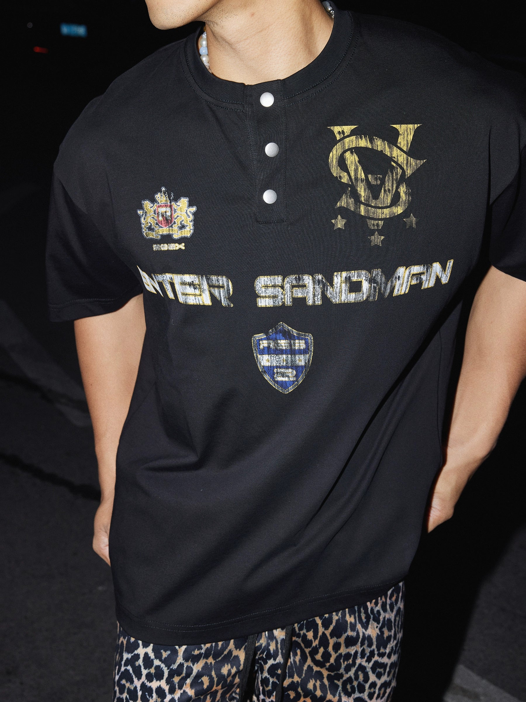 Black Graphic Rugby Street Shirt