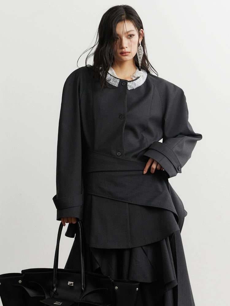 Silver Halo Pleated Swing Shirt