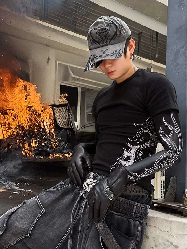 Tattoo Graphic Fitted T-Shirt