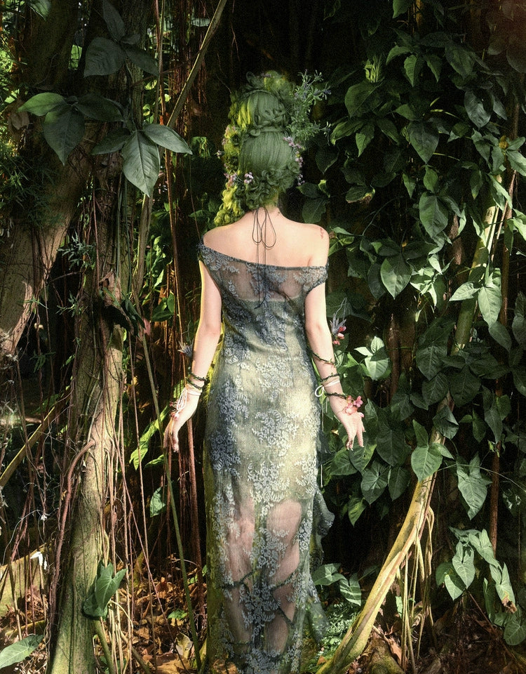Draped Bronze Metallic Strapless Dress