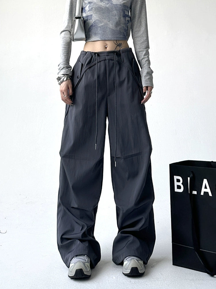 Utility Pocket Wide-Leg Trousers - chiclara