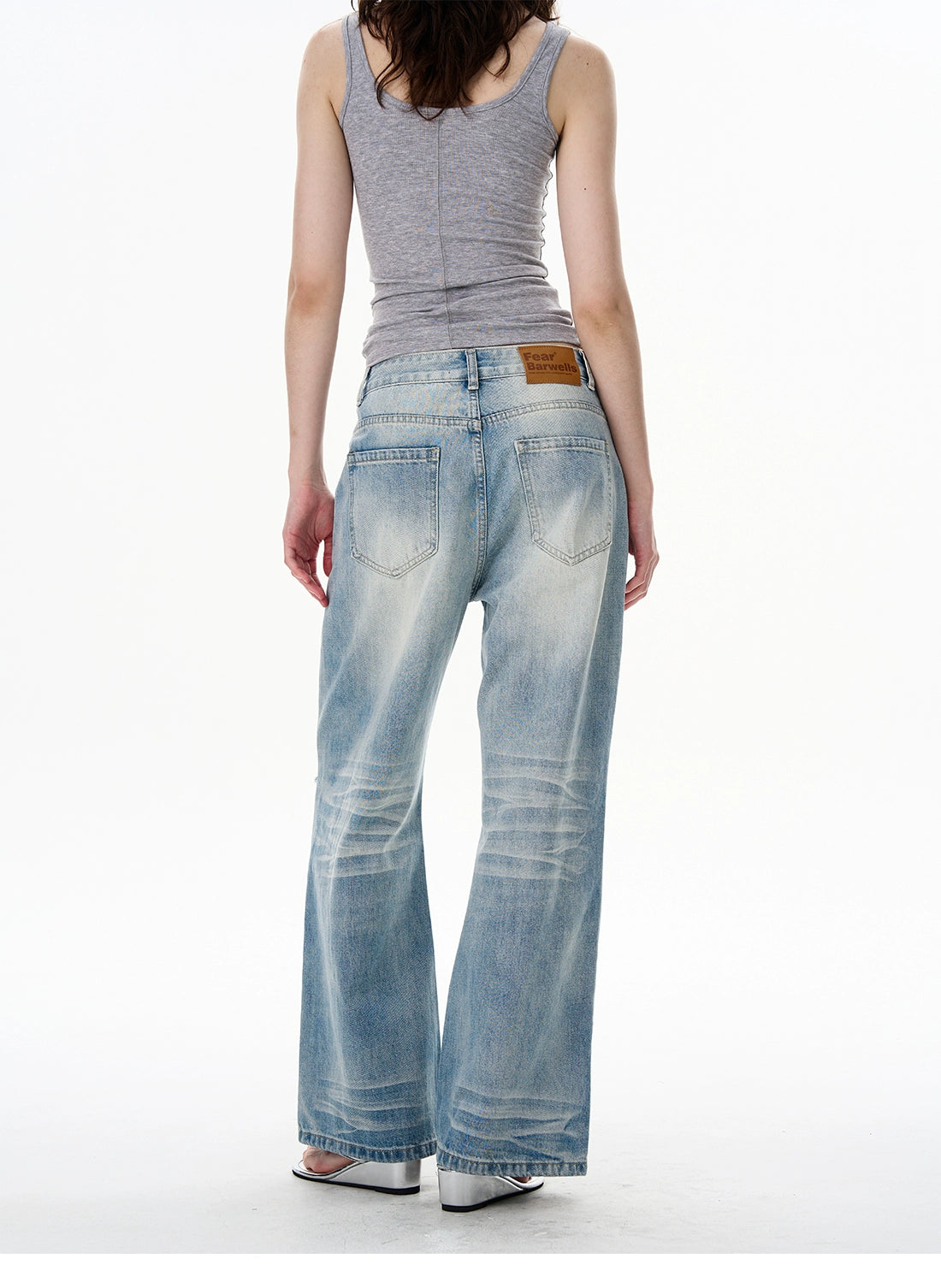 Light Wash Mid-Rise Wide-Leg Jeans