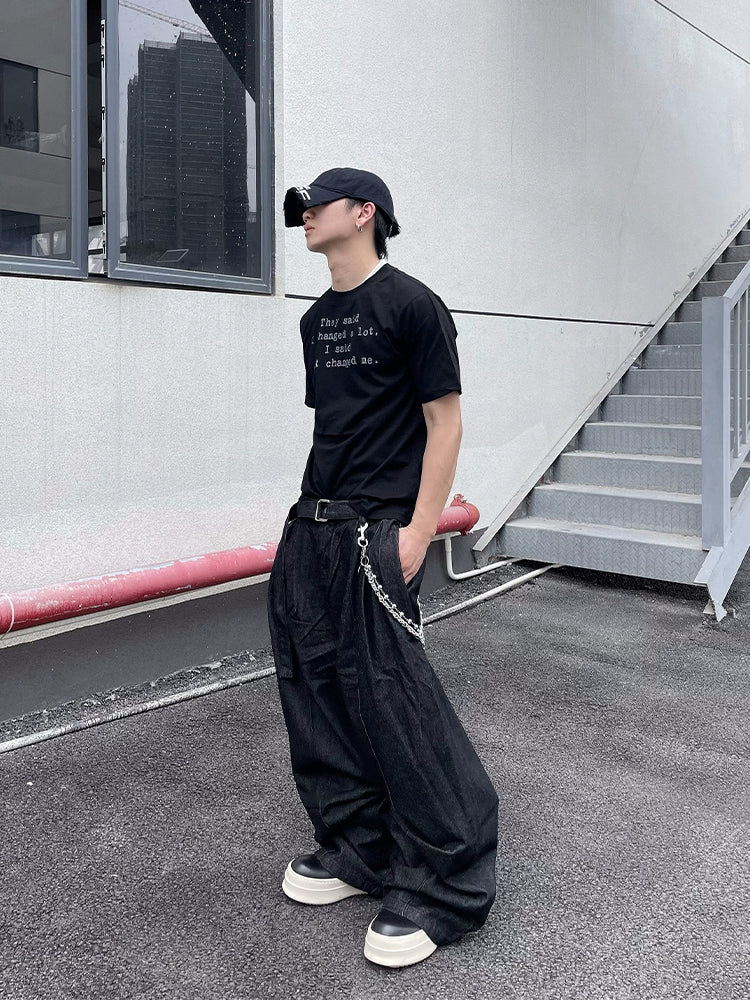 Oversized Belted Wide Leg Jeans