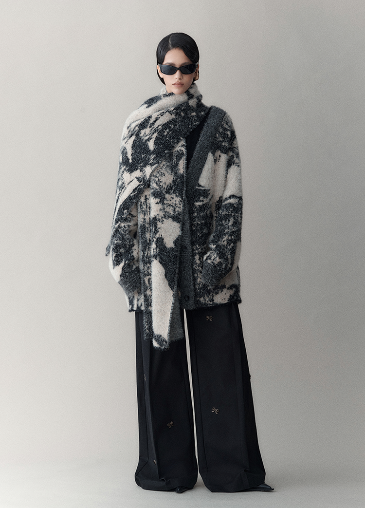 Embroidered Embellished Wide-Leg Trousers