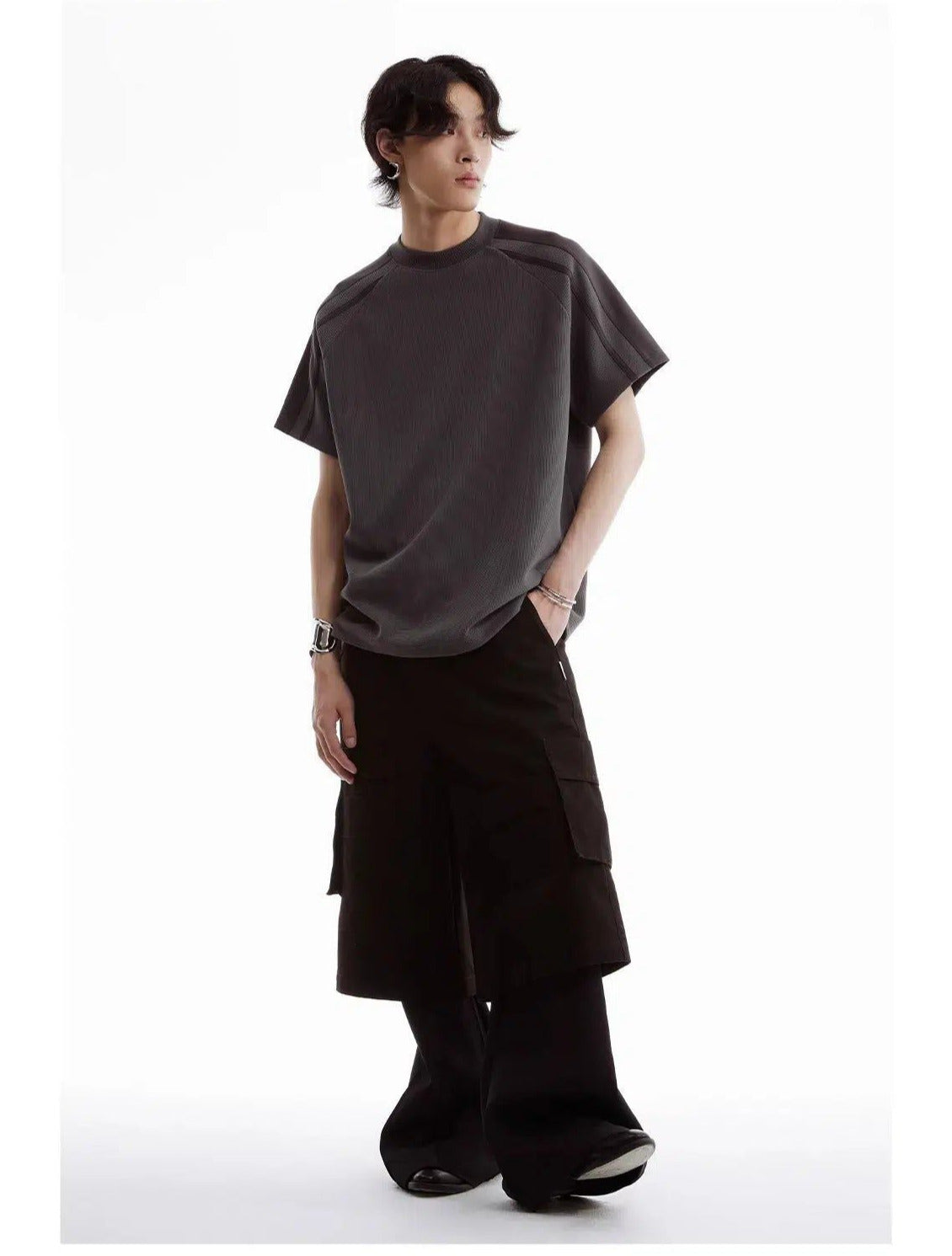 Waffle Grid Comfy Fit Tee - chiclara