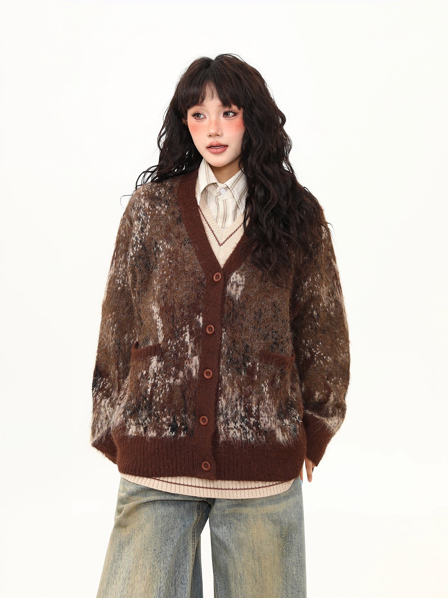 Chestnut Mocha Brushed Cardigan