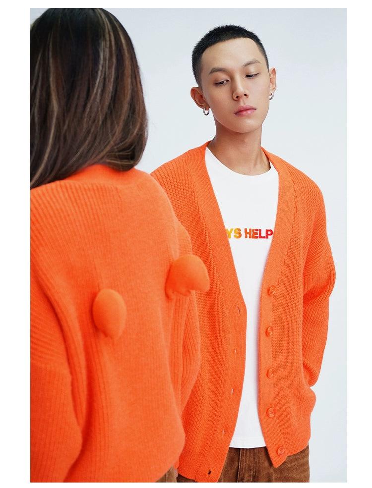 Oversized Fuzzy Cardigan with Pom-Pom Detail - chiclara