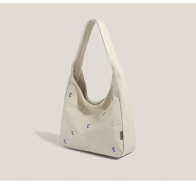 Confetti Stitch Canvas Hobo Bag