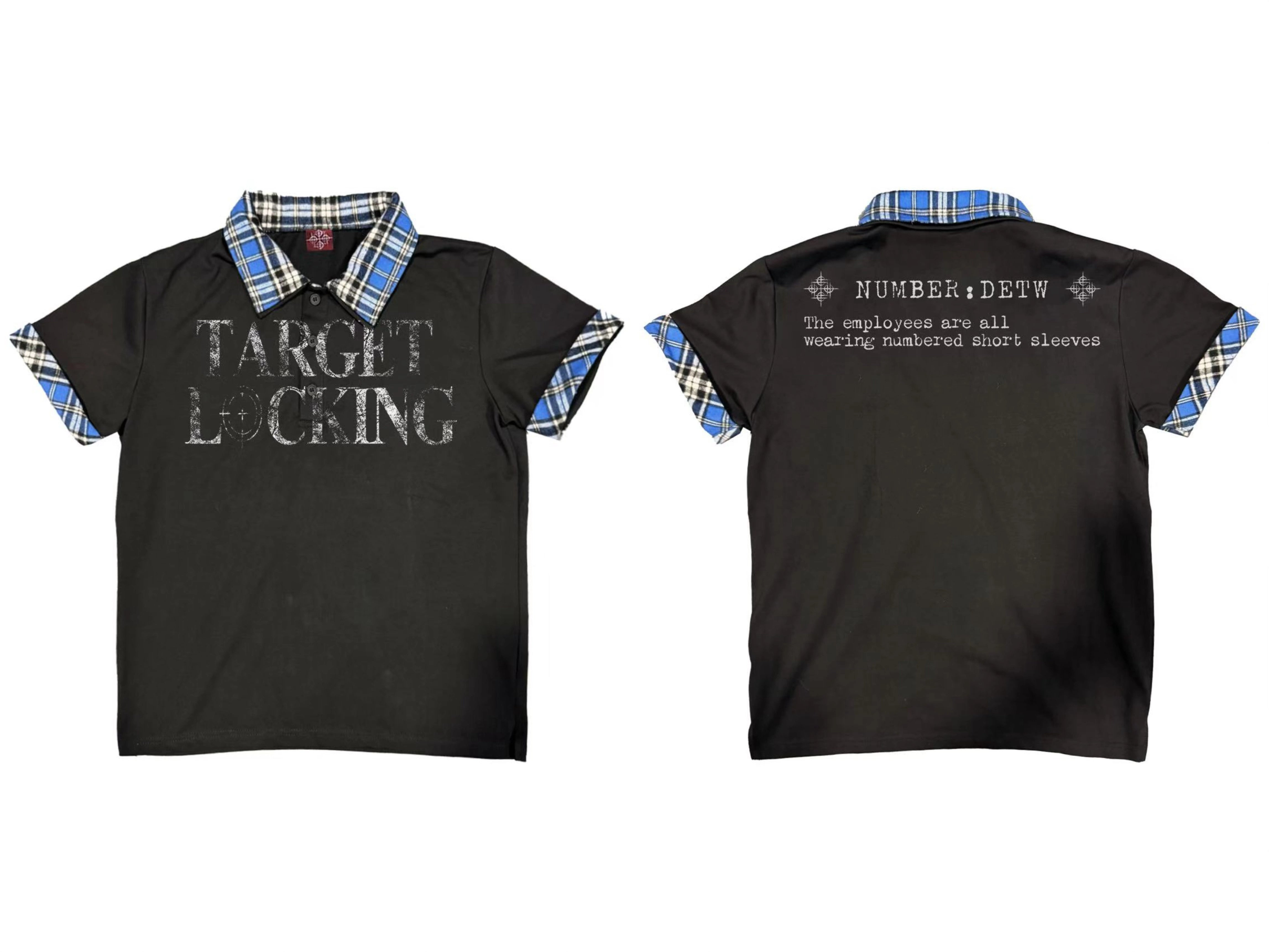 Plaid Lock Target Script Polo