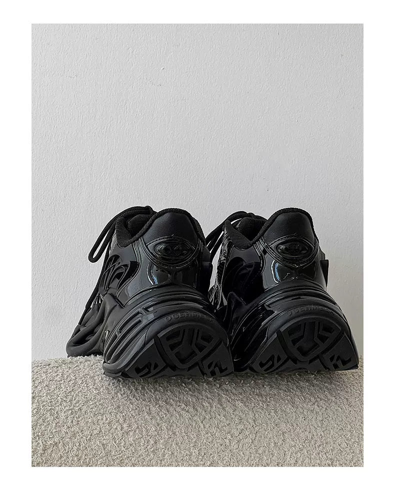 Futuristic Metallic Platform Runner Sneakers