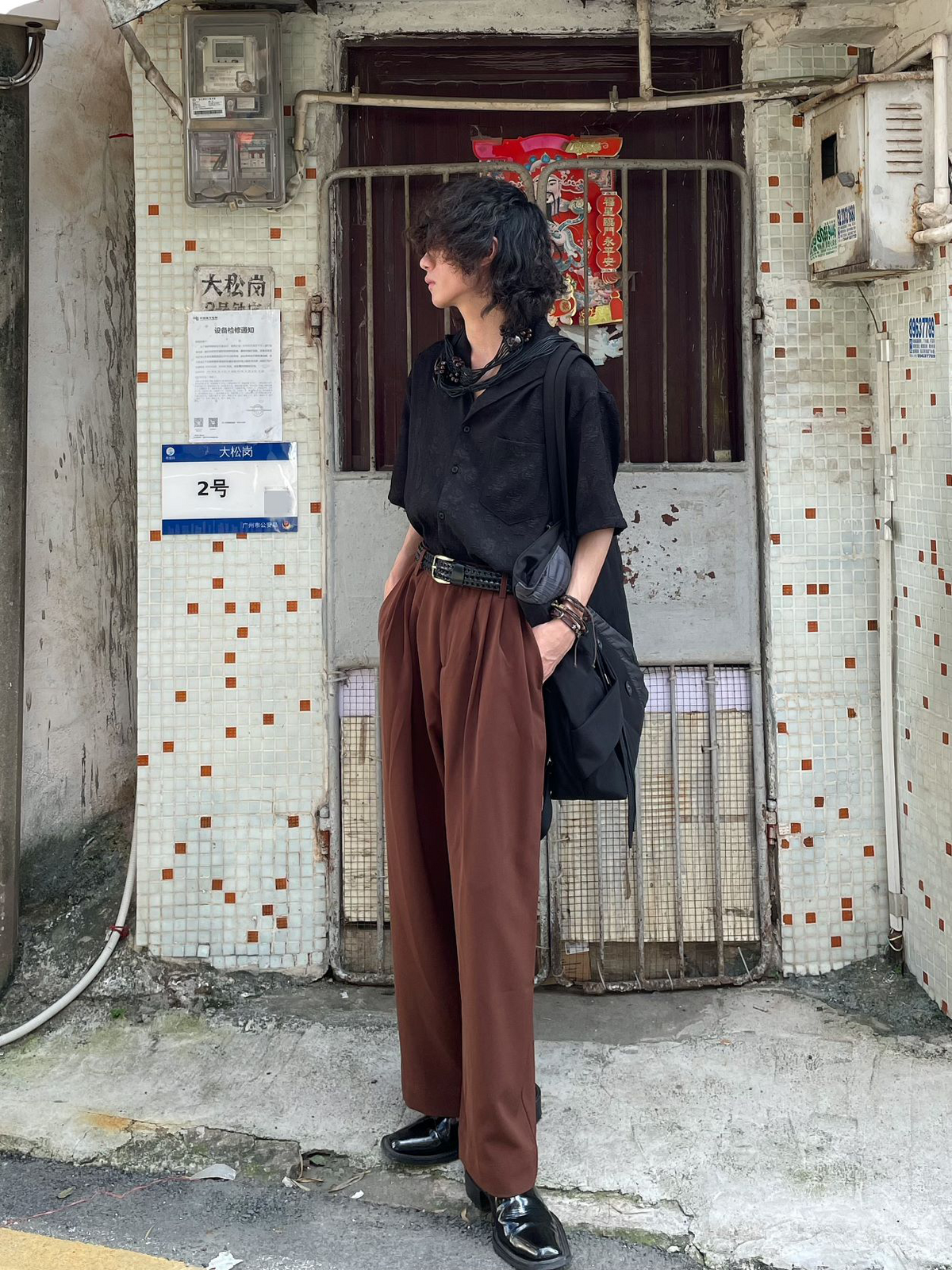 Obsidian Rose Jacquard Camp Shirt