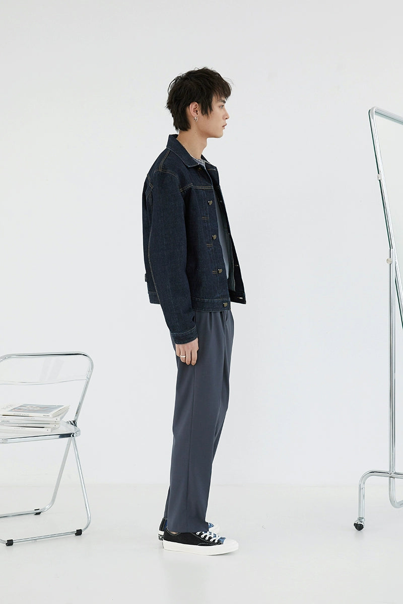 Pantalones de vestir de confort de doble plato