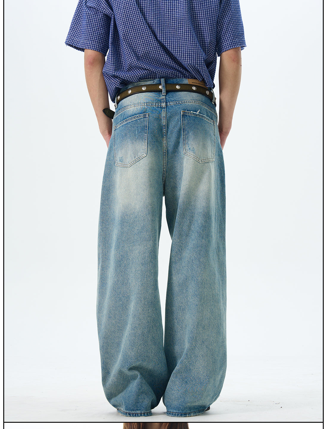 Light Wash Wide Leg Skater Jeans
