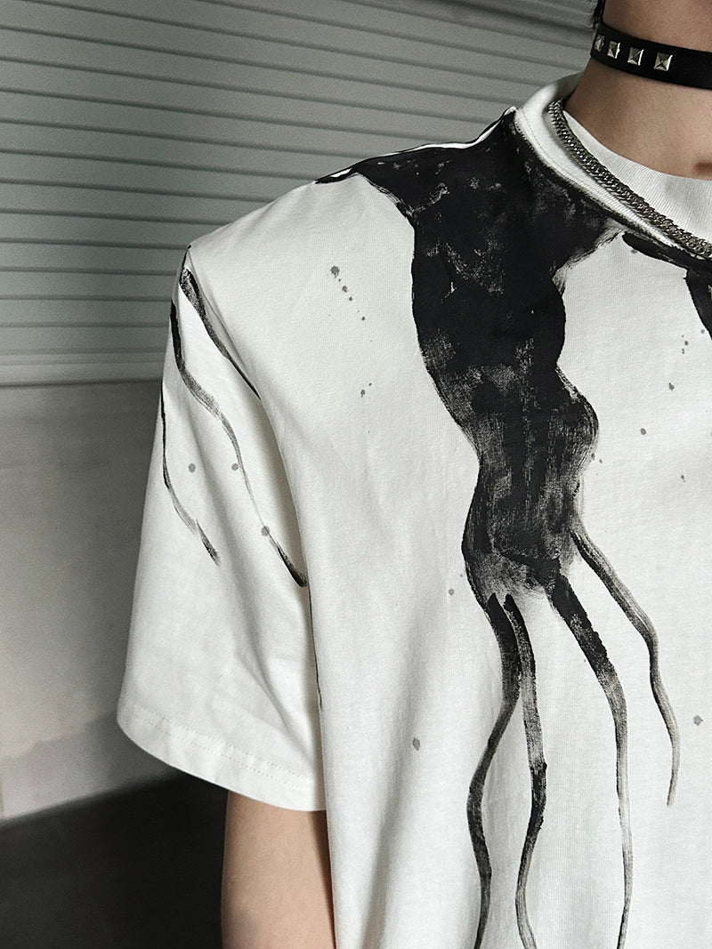 Drip Print Oversized T-Shirt