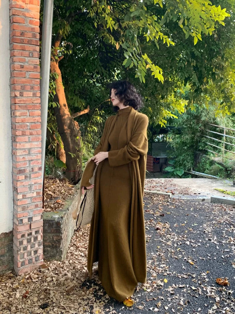 Belted Knit Maxi Cardigan