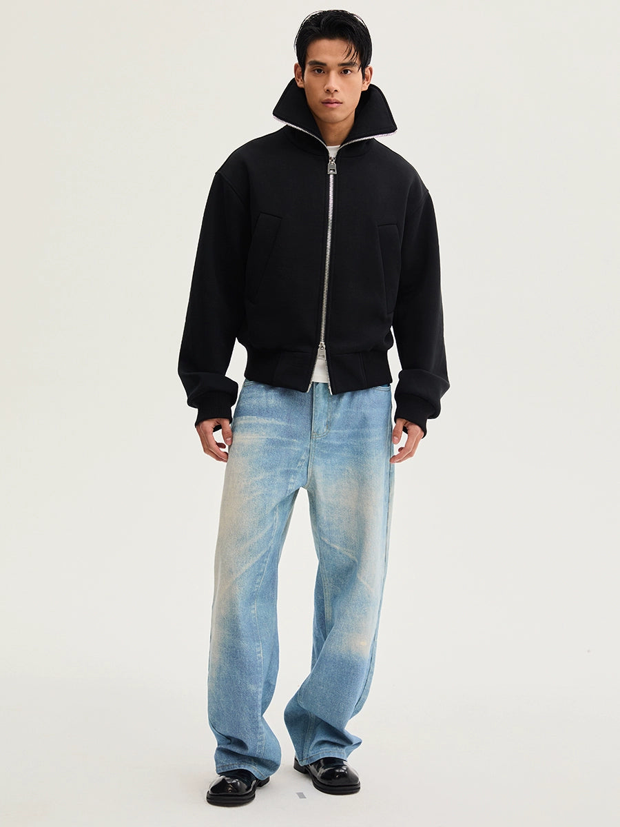 CollarRamp High-Neck Zip Bomber