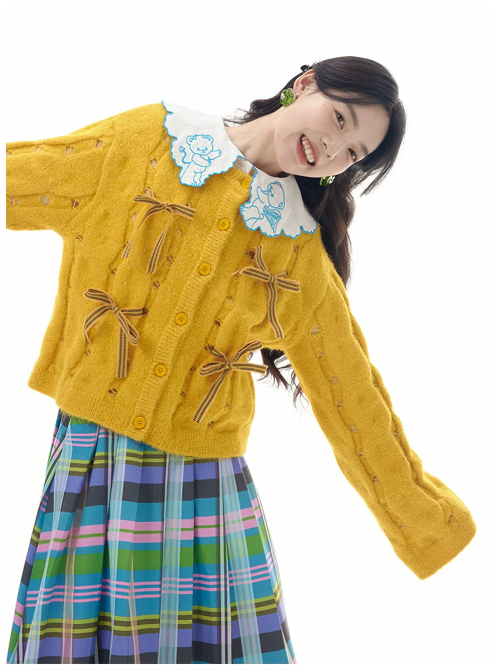Bow Detail Knit Cardigan