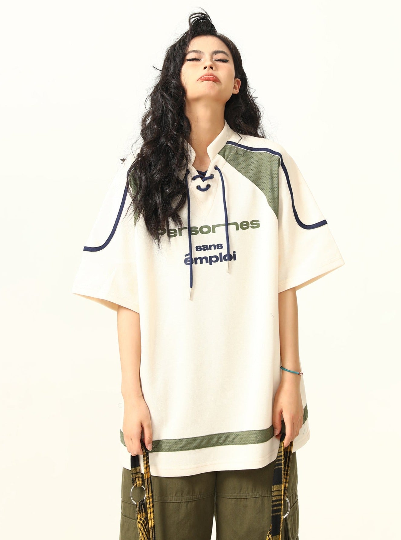 Camiseta americana de encaje deportivo