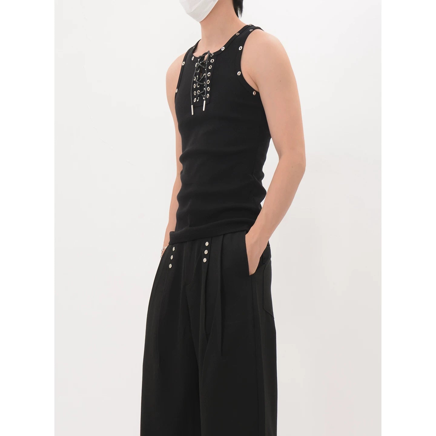 Midnight Grommet Lace Tank