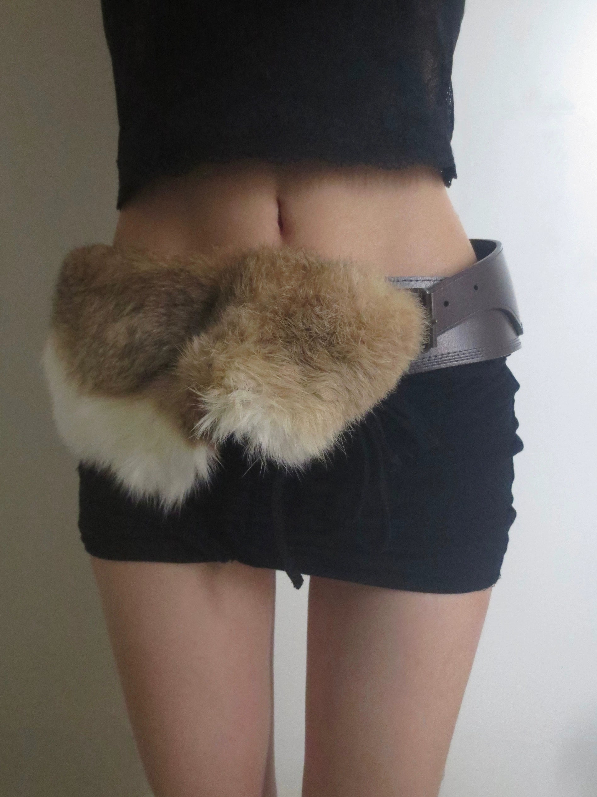 Faux Fur Belted Waist Belt