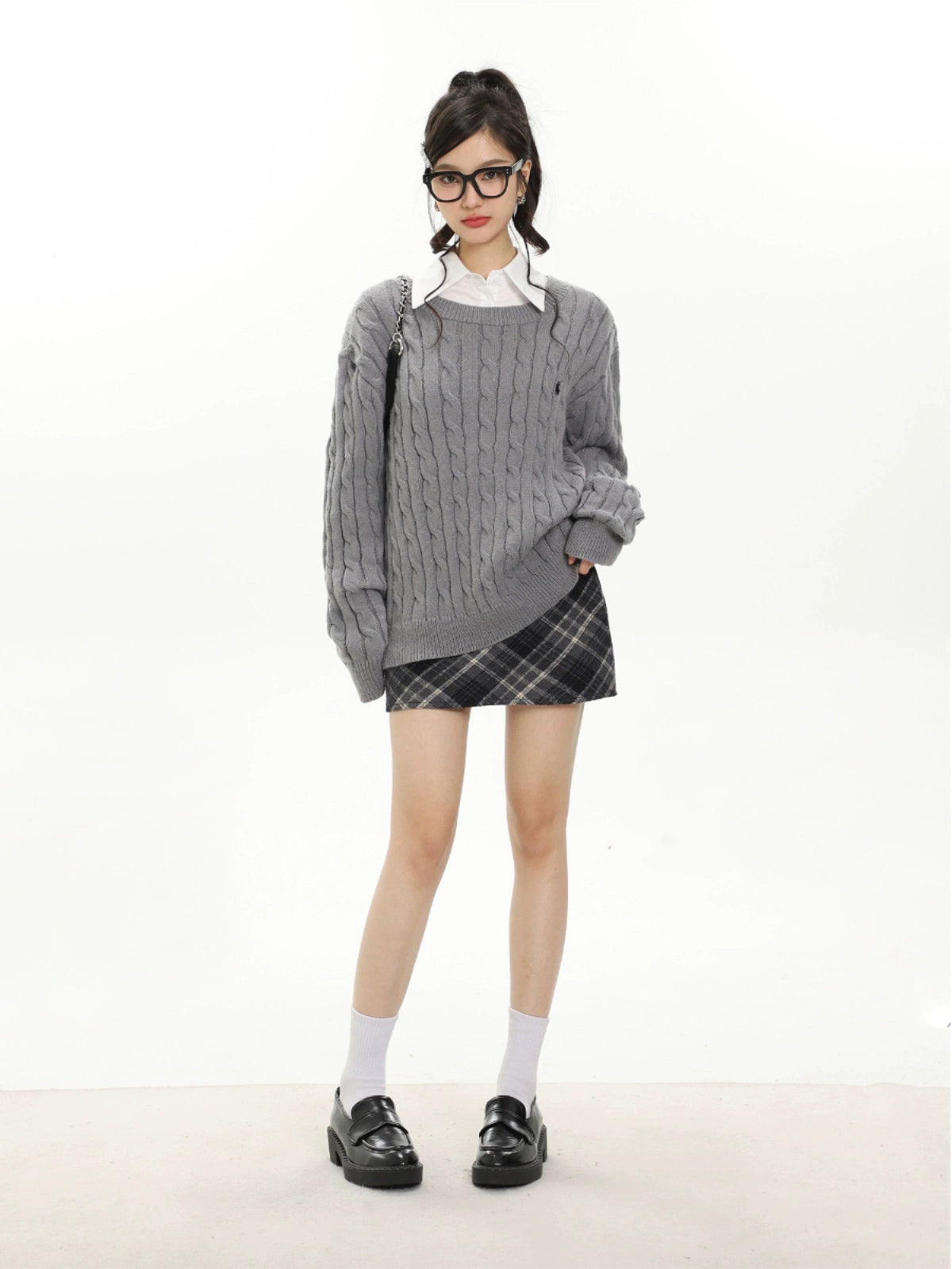 Jupe à carreaux à taille haute