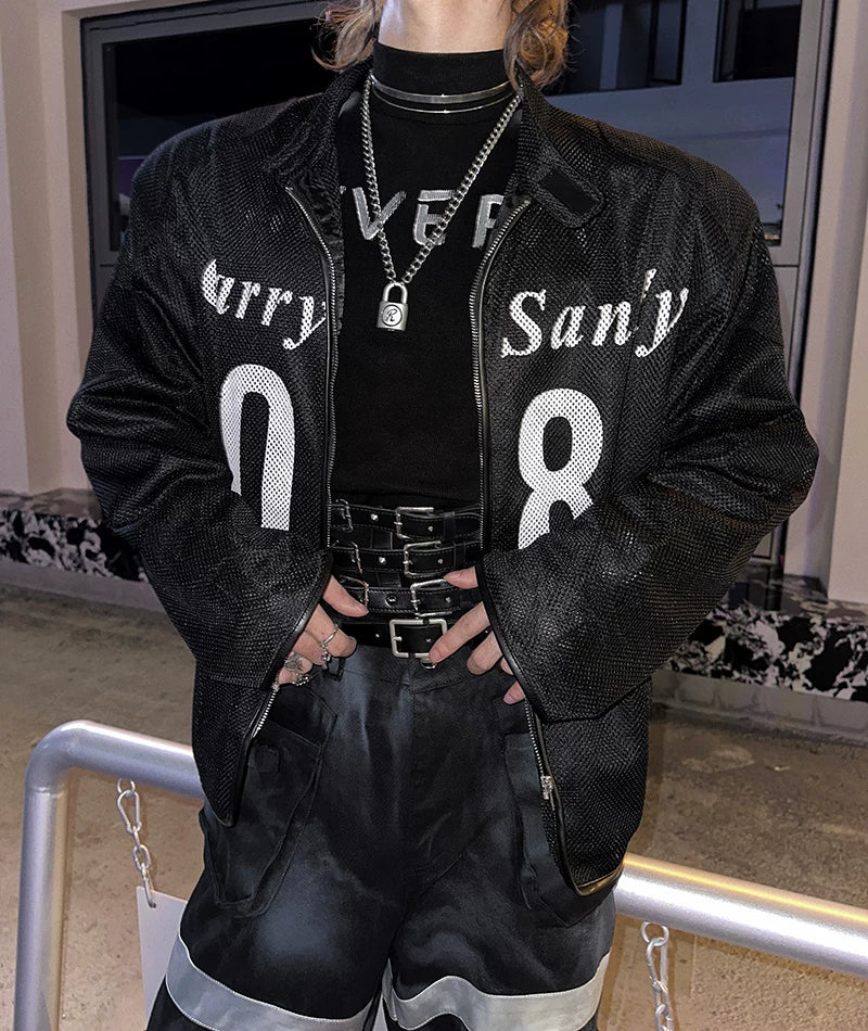 Night Rally Mesh Varsity Zip Jacket