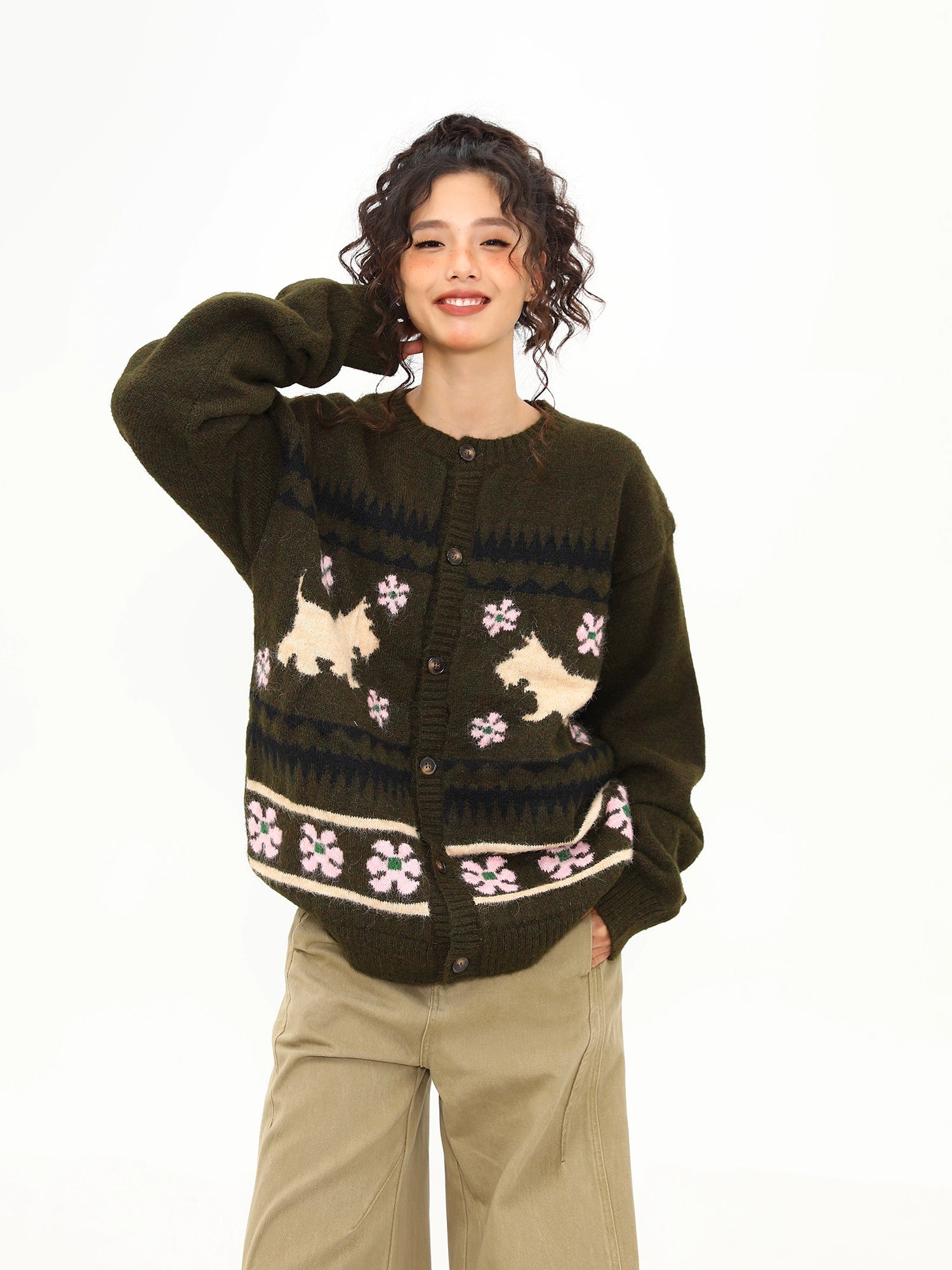 Forest Friends Terrier Cardigan