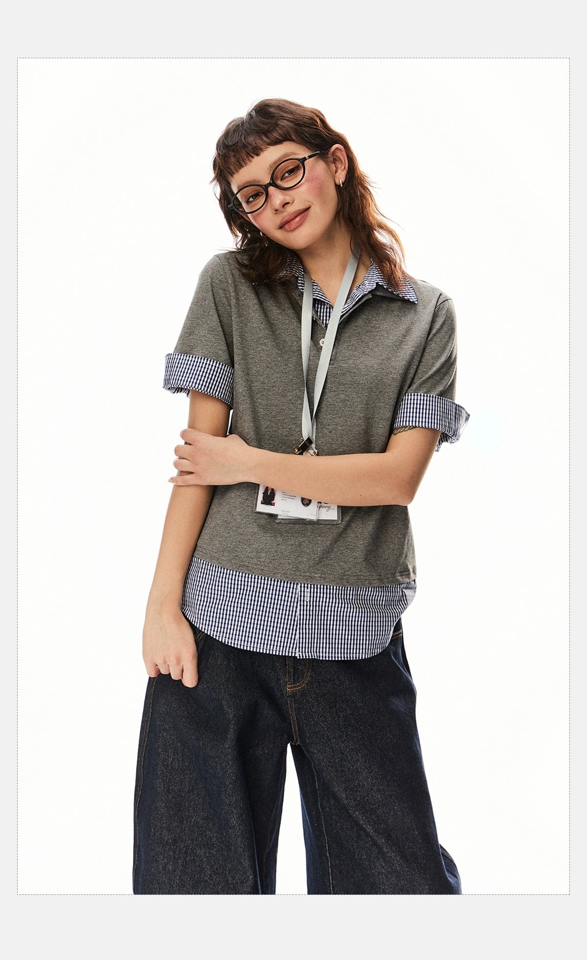 Plaid Layered Polo Shirt