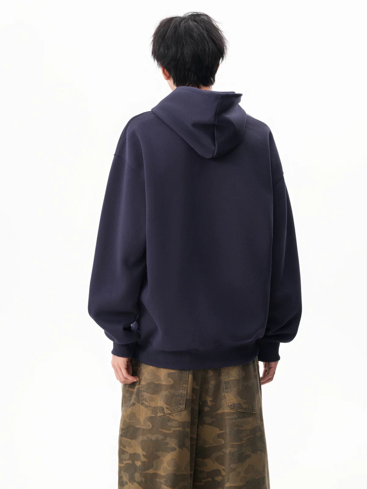 Noir Minimal Drop‑Shoulder Hoodie