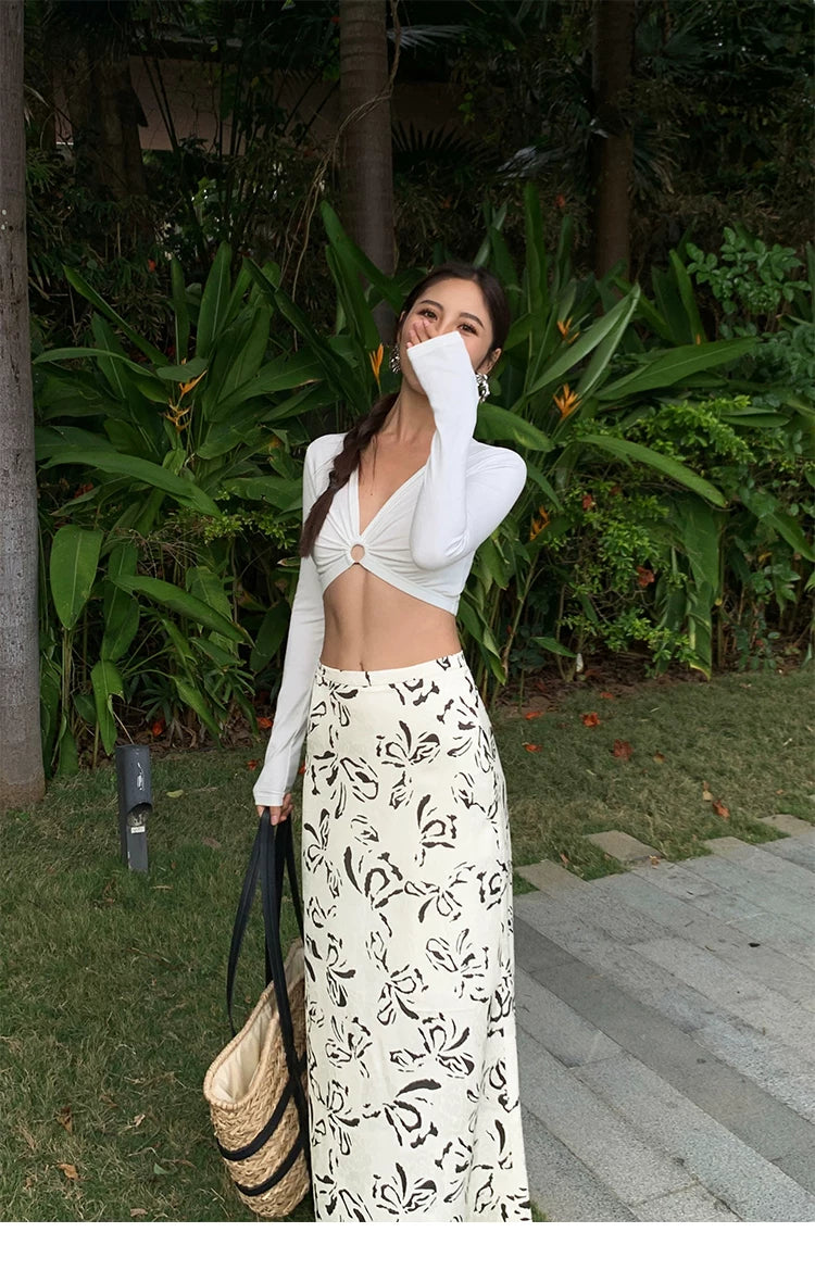 Ring Detail Plunge Crop Top