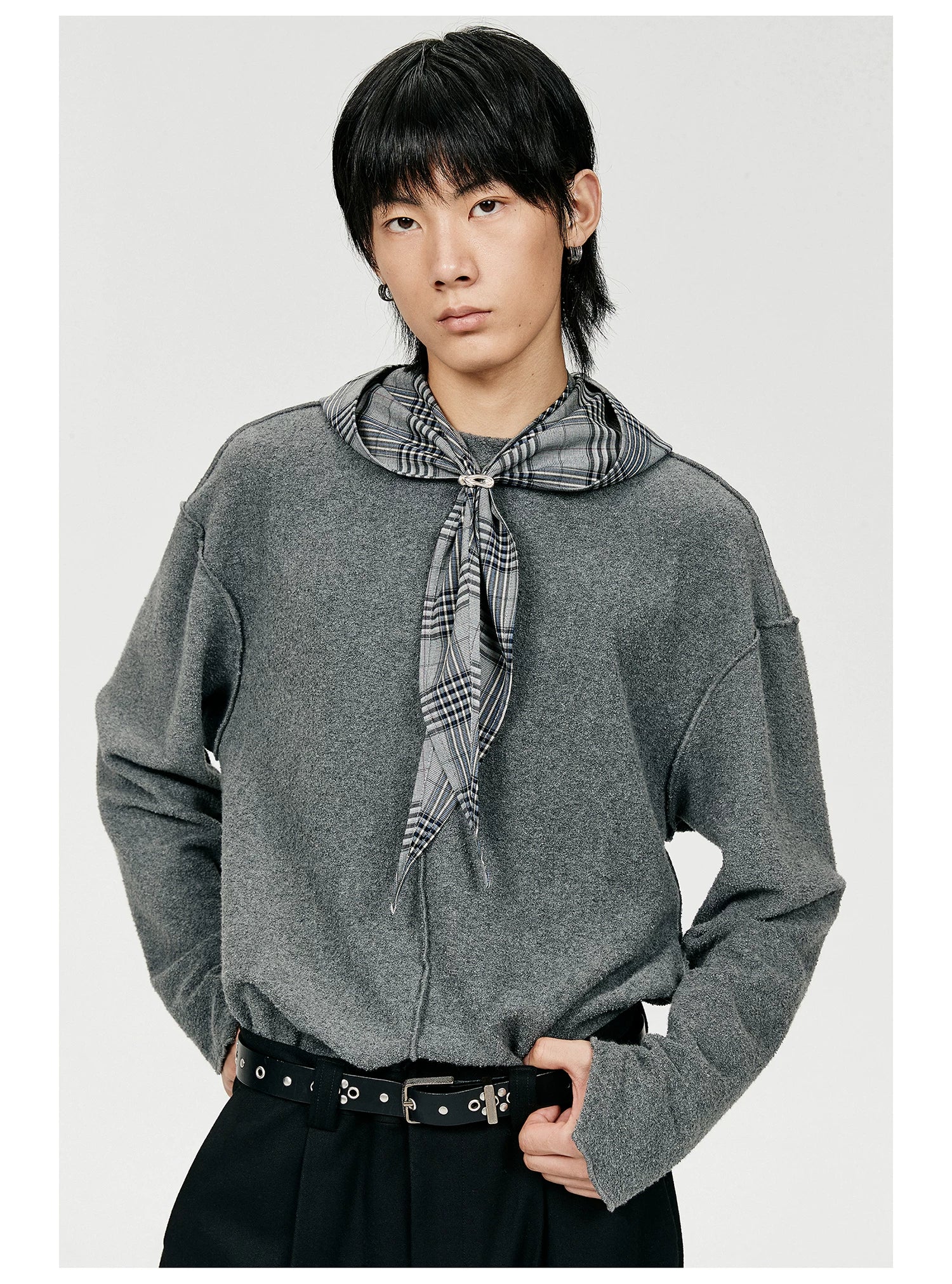 Plaid Whisper Tie-Hood Scarf